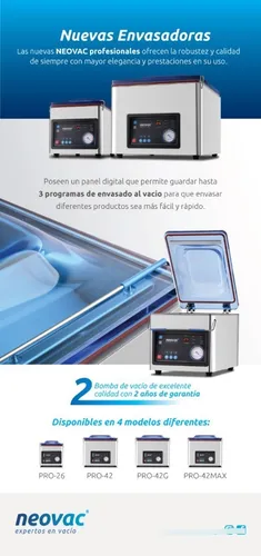 Envasadora Vacío Industrial Profesional Neovac Pro42g 2picos