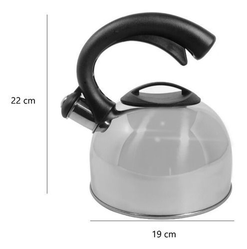 Pava De Acero Inoxidable Silbadora 2.5 Litros Mate Silmar