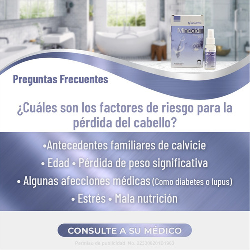 Imagen 6 de 7 de Spray Anacastel Minoxidil 5% Solución Cabello Y Barba 60 Ml