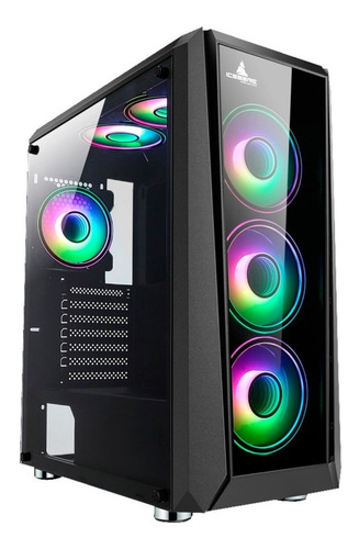 Case Atx Gamer Iceberg Crystal G11 + 4 Ventilador Argb Aura