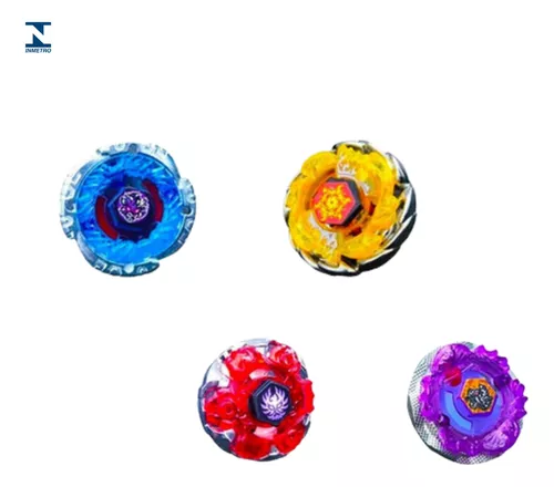 4 Peão Tornado Compatível Beyblade Wild Top Arena Vermelho