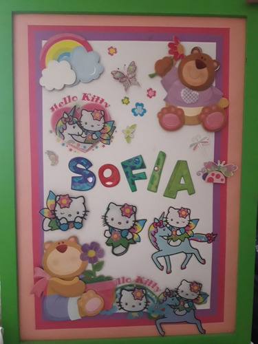 Imagen 1 de 1 de Cuadro Decorativo Con Imágenes De Hello Kitty 