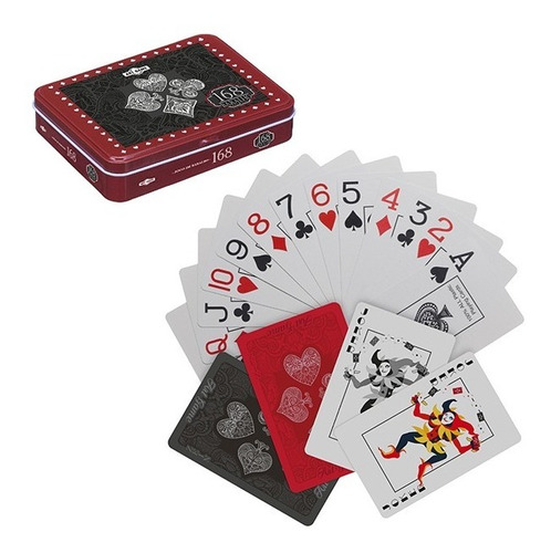 Kit 2 Jogos Baralho Estojo De Luxo 108 Cartas Profissional