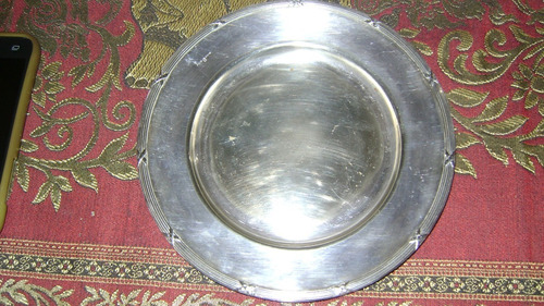 Antiguo Platito De Masas En Metal Plateado Gab Nsalp Suecia