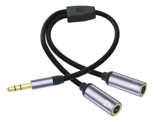 Adaptador Jack3.5 Macho A Divisor De Audio Y Audífono Hembra