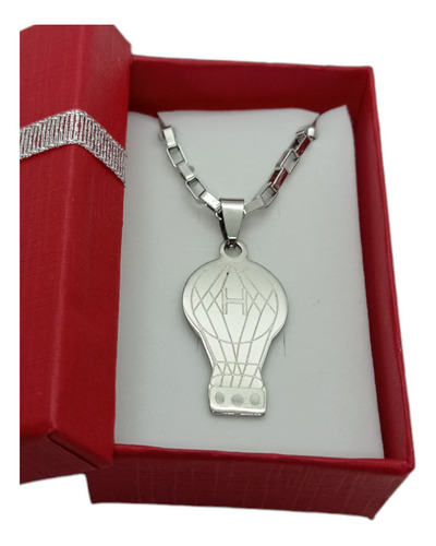 Collar Cadena Acero Quirúrgico Dije Escudo Huracán El Globo Color Grande