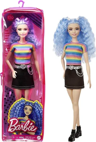 Mu eca Barbie Fashionista 170 Cabello Azul Ondulado Cuotas sin