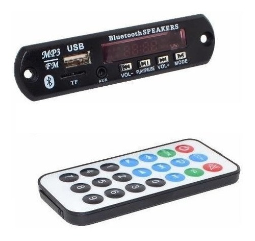 Imagen 2 de 4 de Modulo Receptor De Audio Bluetooth Fm Mp3 Sd Card + Remoto