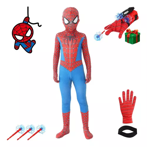 Disfraz Spiderman Musculos 3d Peto Con Capa Y Mascara Fantasy Ruz Unitalla Infantil  Niño