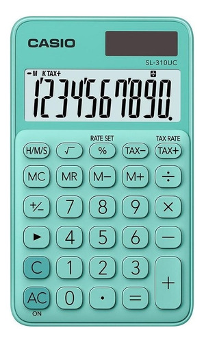 Calculadora De Bolso 10 Dígitos Sl310uc Casio Cor Esmeralda