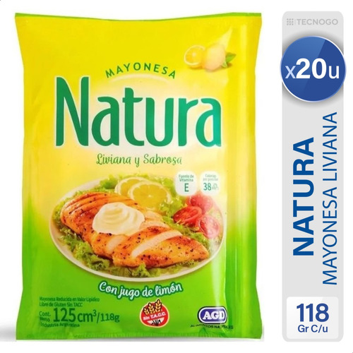 Mayonesa Natura Sin Tacc Liviana & Sabrosa Con Jugo De Limon