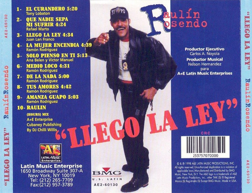 Cd Original Salsa Raulin Rosendo Llego La Ley (Usado)