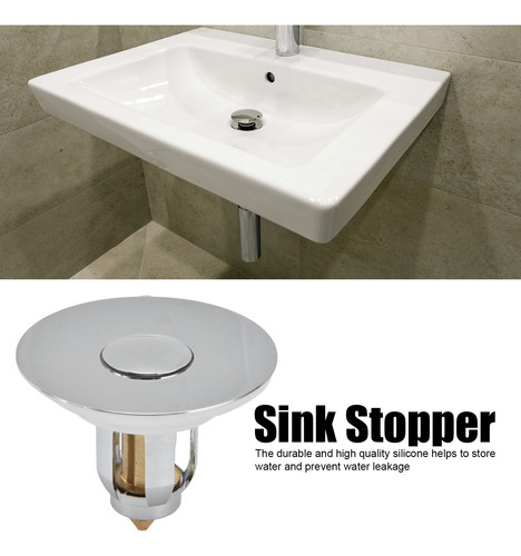 Tapón De Lavabo Tipo Empuje, Estándar Estadounidense, Rebote