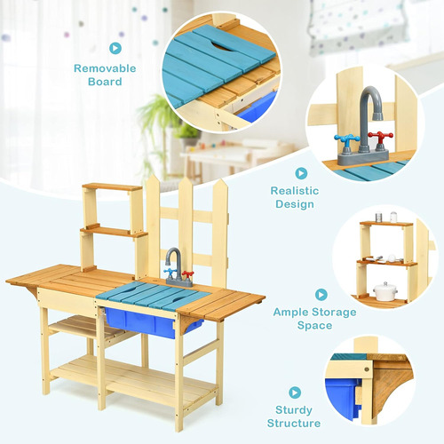 Cocinita P/niños De Madera, Estilo Rústico; Costzon