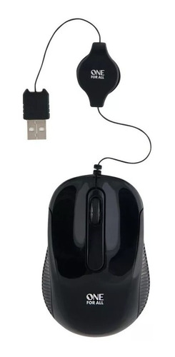 Mouse One For All Usb Optico Retractil Negro It 1400