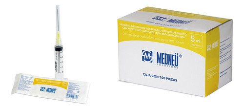 Caja 100 Jeringas Desechable 5ml 20g 35mm Grado Medico 