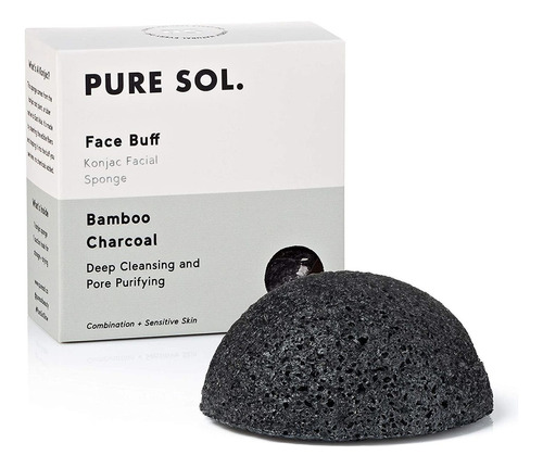 Esponja Facial Puresol Konjac, Carbon Activado De Leña