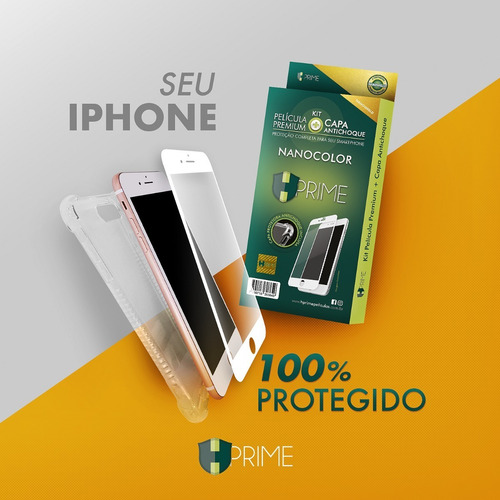 Imagem 3 de 3 de Kit Premium Película + Capinha iPhone 7 Plus 8 Plus Hprime
