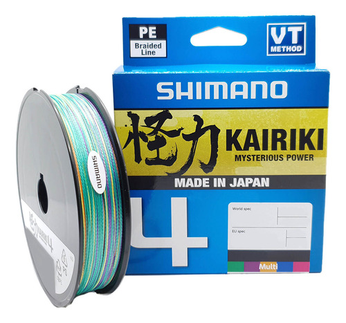 Multifilamento Kairiki Vt Shimano Line, 4 hilos, 150 m, colores