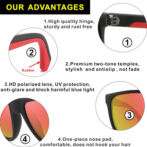 Acavefox Gafas De Sol Polarizadas Hombres Pesca Golf Conducc