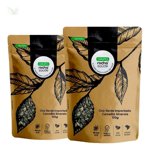 Kit 2 Pct Chá Verde Importado - Camellia Sinensis - 100g