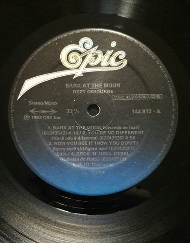 Lp Bark At The Moon - Ozzy Osbourne (Usado)
