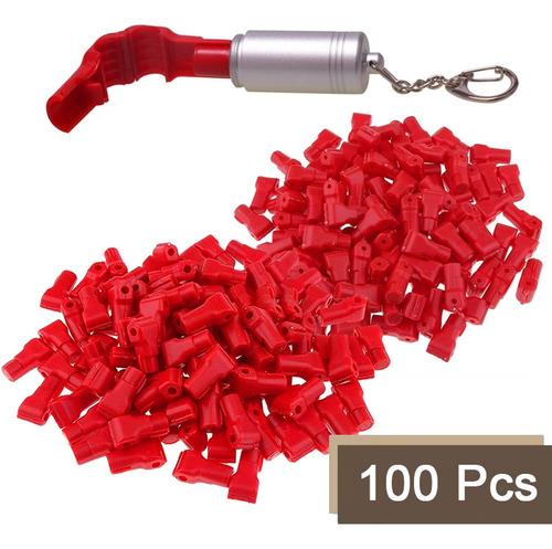 Pack 100 Seguros Candado Magnético Para Ganchera 6mm + Llave