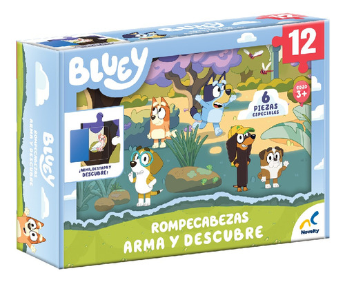 Rompecabezas Infantil Arma Y Descubre 12 Piezas Bluey