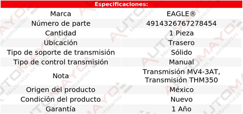 Tacón Transmisión Std Tras C10 Suburban 4.1l 6 Cil 1966-1981