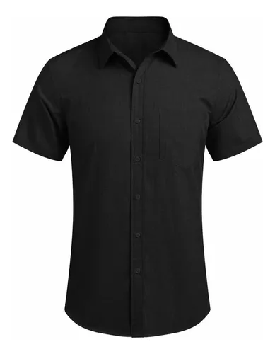 Camisa manga corta slim fit hombre on sale