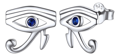 Pendientes De Ojos De Horus De Ojos Azules Egipcios Plata