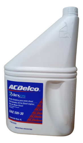 Imagen 1 de 7 de Bidon Aceite Acdelco Sintetico 4 Lt 5w30 Dexos2 (f50d2) Acde