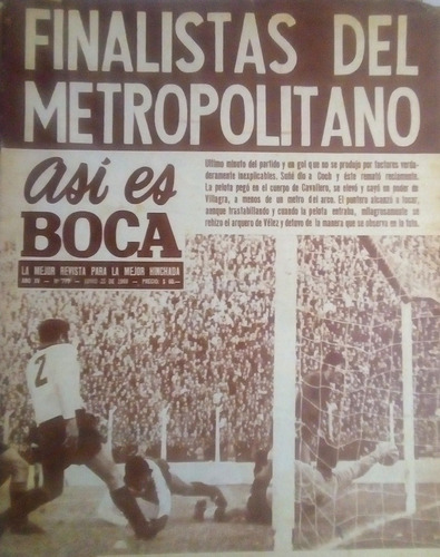 Revista Así Es Boca 779 Velez 0 Boca 0,boca Finalista