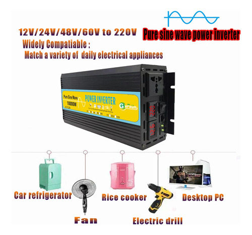 Inversor Solar Onda Sinusoidal 10000w 12/24/48/60v 220v/110v