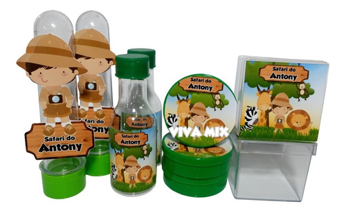 Kit Lembrancinha Personalizada Tubete3d Safari 120 Un