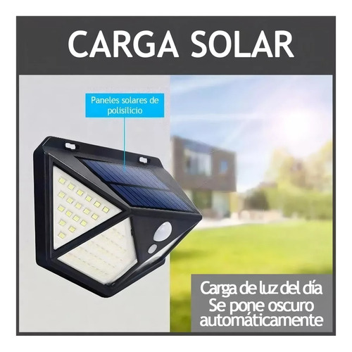 Luz Solar Led Sensor De Pare Impermeable Movimiento Lámpara