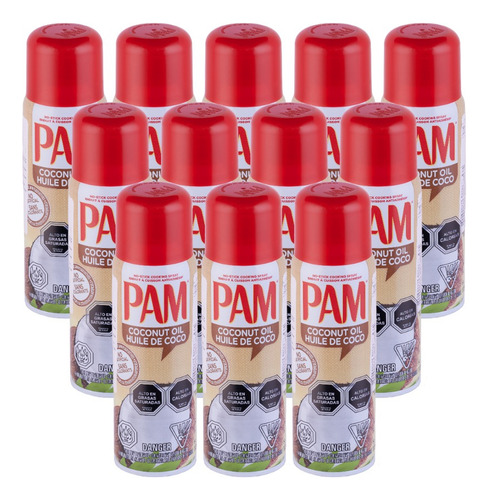 Pack De 12 Latas De 114 Ml X Lat Aceite Aerosol Pam Coconut