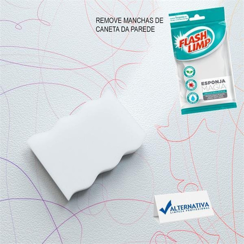 Kit Com 3 Esponja Magica Flash Limp Limpa Paredes E Tira Man