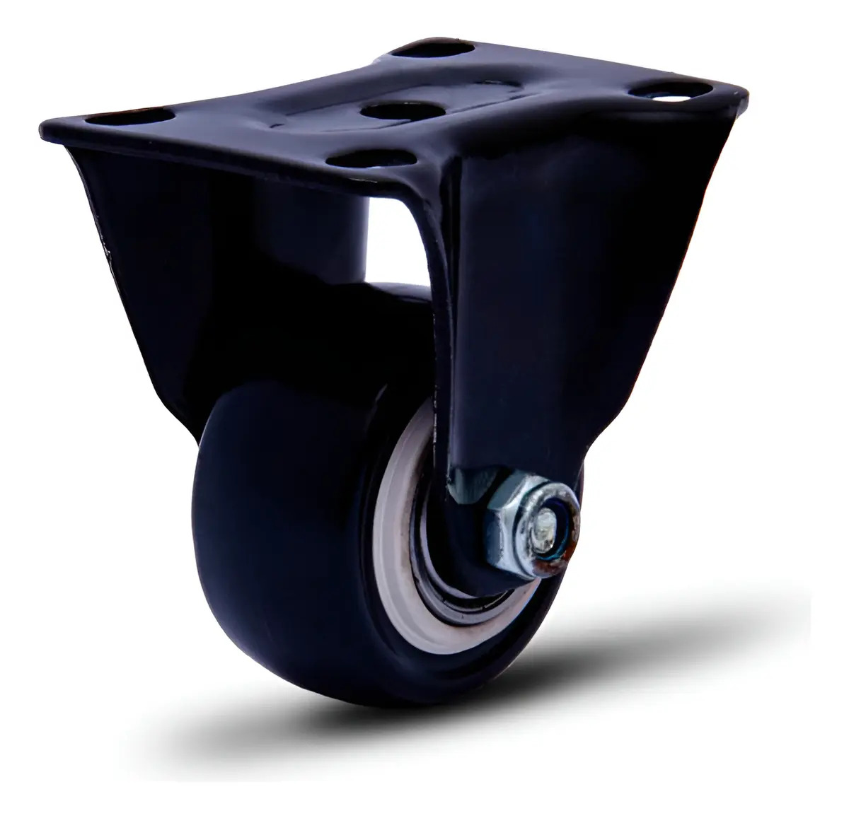 Rodízio Fixo Preto 3.8cm PVC Para Móveis Decoração Colson 30kg