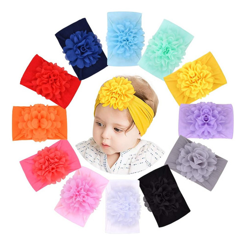 20 Diademas Elásticas De Nailon Para Bebés Y Niñas De 6