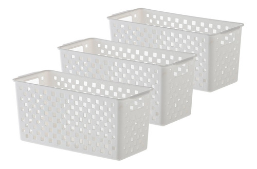 Set 3 Cajas Organizadoras Cesto Organizador Alto Baño Cocina