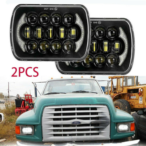 Par De Faros Led 7x6 5x7 Hi-lo Para Dodge W250 D350 Ram