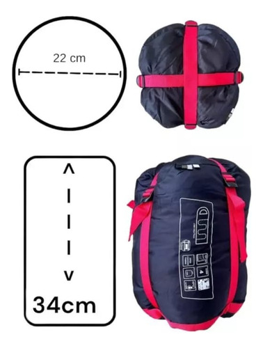 Saco De Dormir Extremo -15° + 10° Camping Trekking 1800g