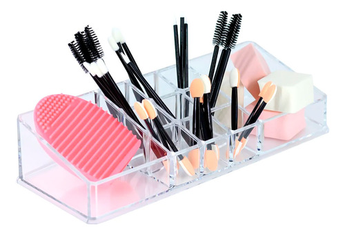 Organizador De Cosmeticos Acrilico Retangular 11 Cavidades