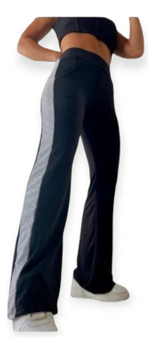 Pantalon Palazzo Con Franja Varios Colores Y Talles Modal