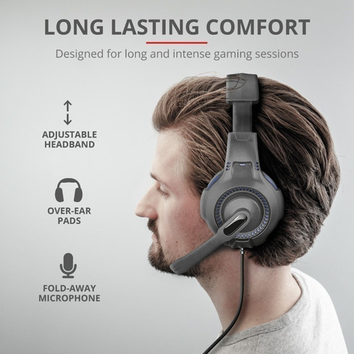 Imagen 6 de 8 de Auricular Gamer Trust Ravu Microfono Pc Notebook Ps4 Gaming