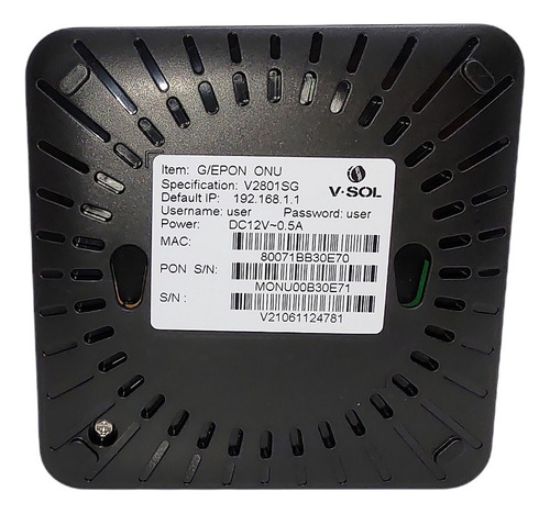 Duplex-vsol Kit 10 Onu Gpon/epon 1000 Mbps Half full Cor Preto