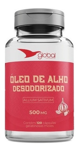 Óleo De Alho Desodorizado Global Suplementos 500mg 120 Cáps