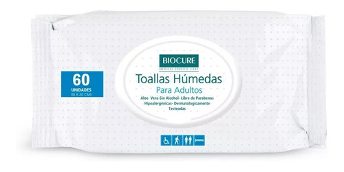 Biocure Toallas Húmedas Adulto 60 Unidades