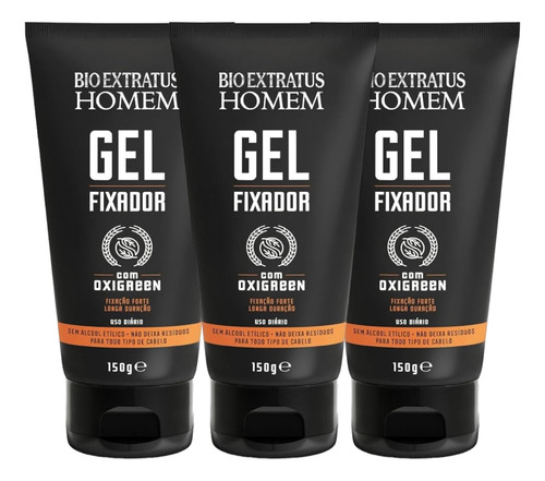 Kit 3 Gel Oxygreen Homem 150g Haskell